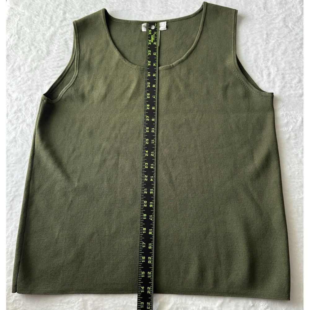 Drapers & Damons Sleeveless Top Women Large Olive Green Scoop Neck‎ Shirt - Picture 4 of 13